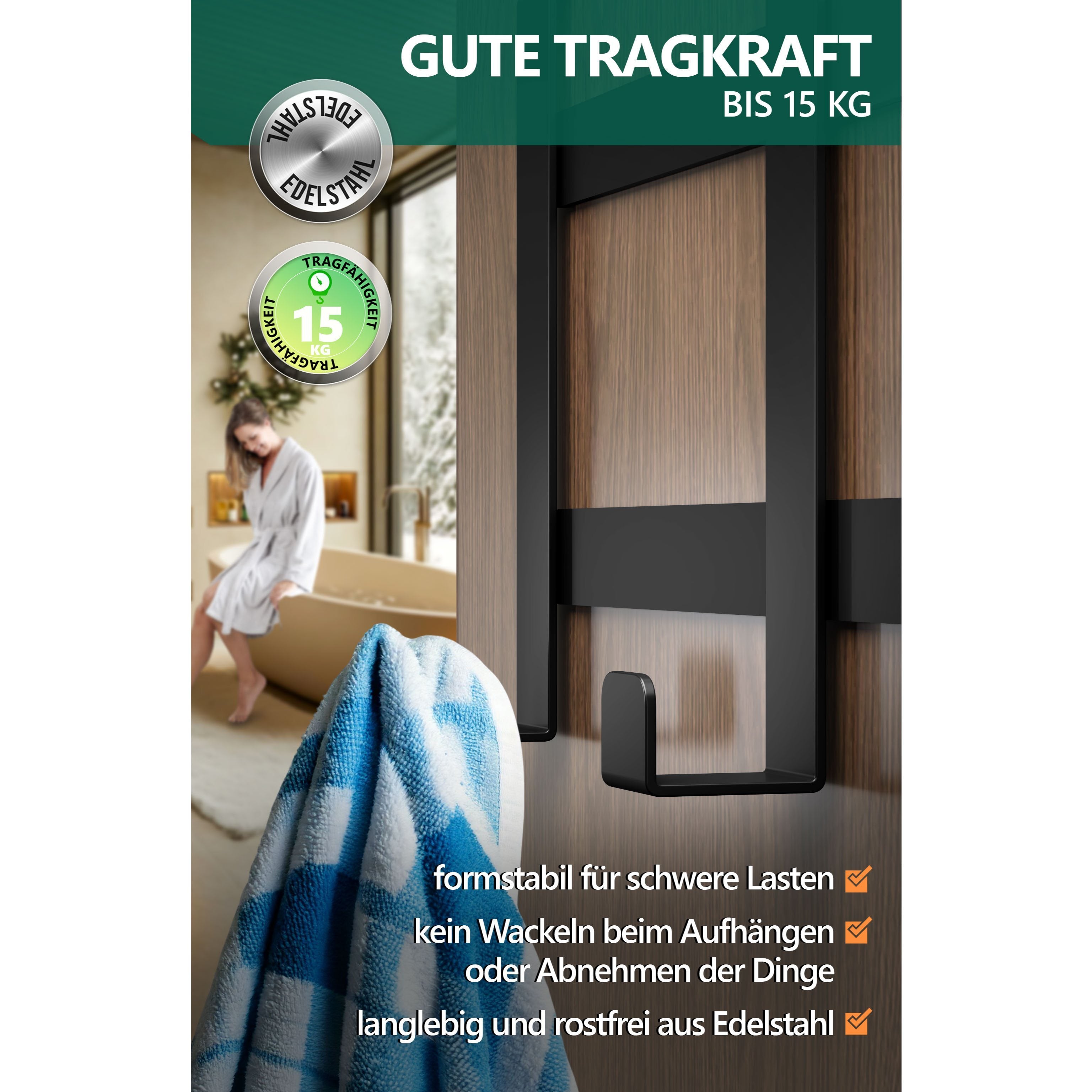 Tusche, Edelstahl für Türrückseite und Alltag – Detailansicht 4