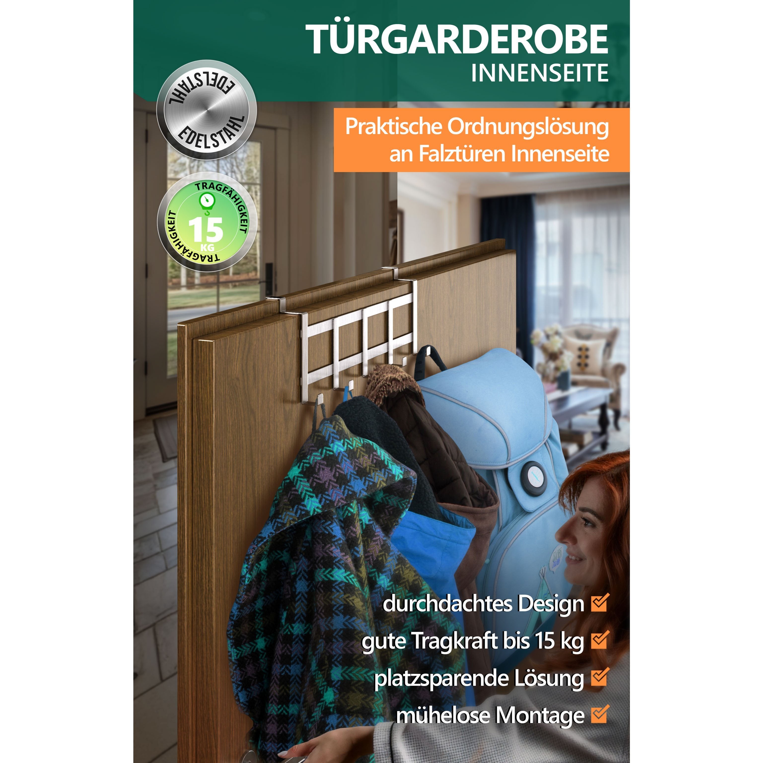Tusche, Edelstahl für Türrückseite und Alltag – Detailansicht 8