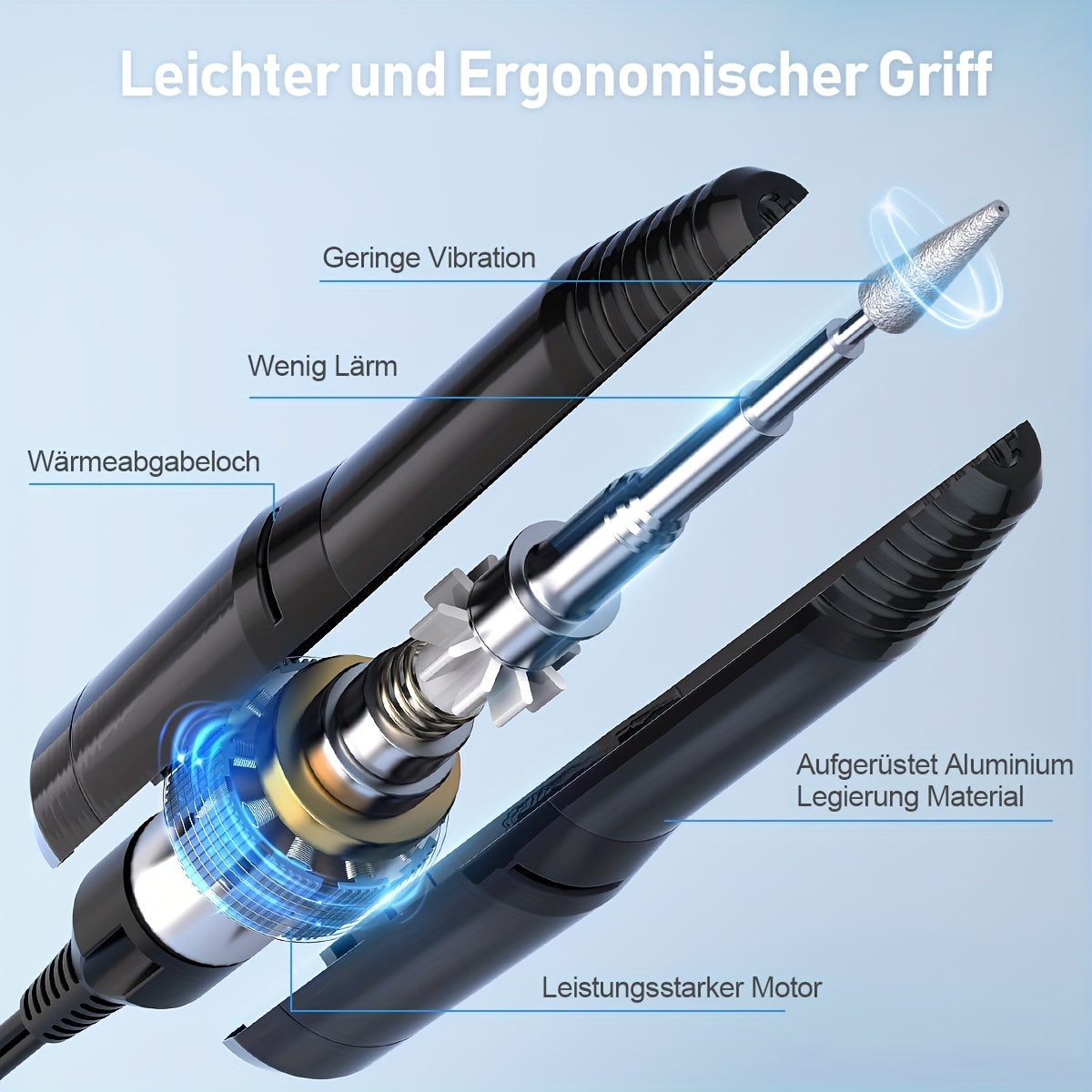 U/min Tragbare Elektrische Nagelfräse, Rosa für Wohnzimmer – Detailansicht 3
