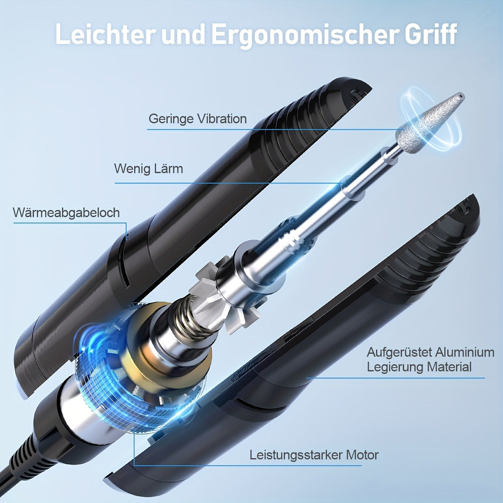 U/min Tragbare Elektrische Nagelfräse, Weiß für Zuhause – Detailansicht 3