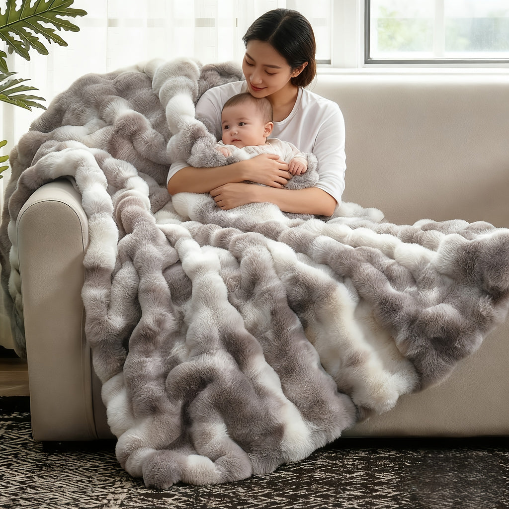 Übergroße Decke, Batikblau für Wohnzimmer und Zuhause – Detailansicht 2