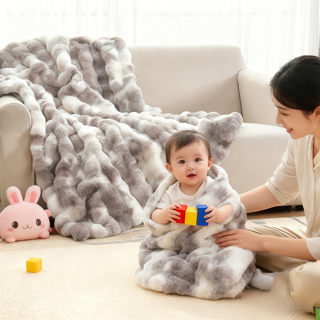 Übergroße Decke, Batikblau für Wohnzimmer und Zuhause – Detailansicht 4