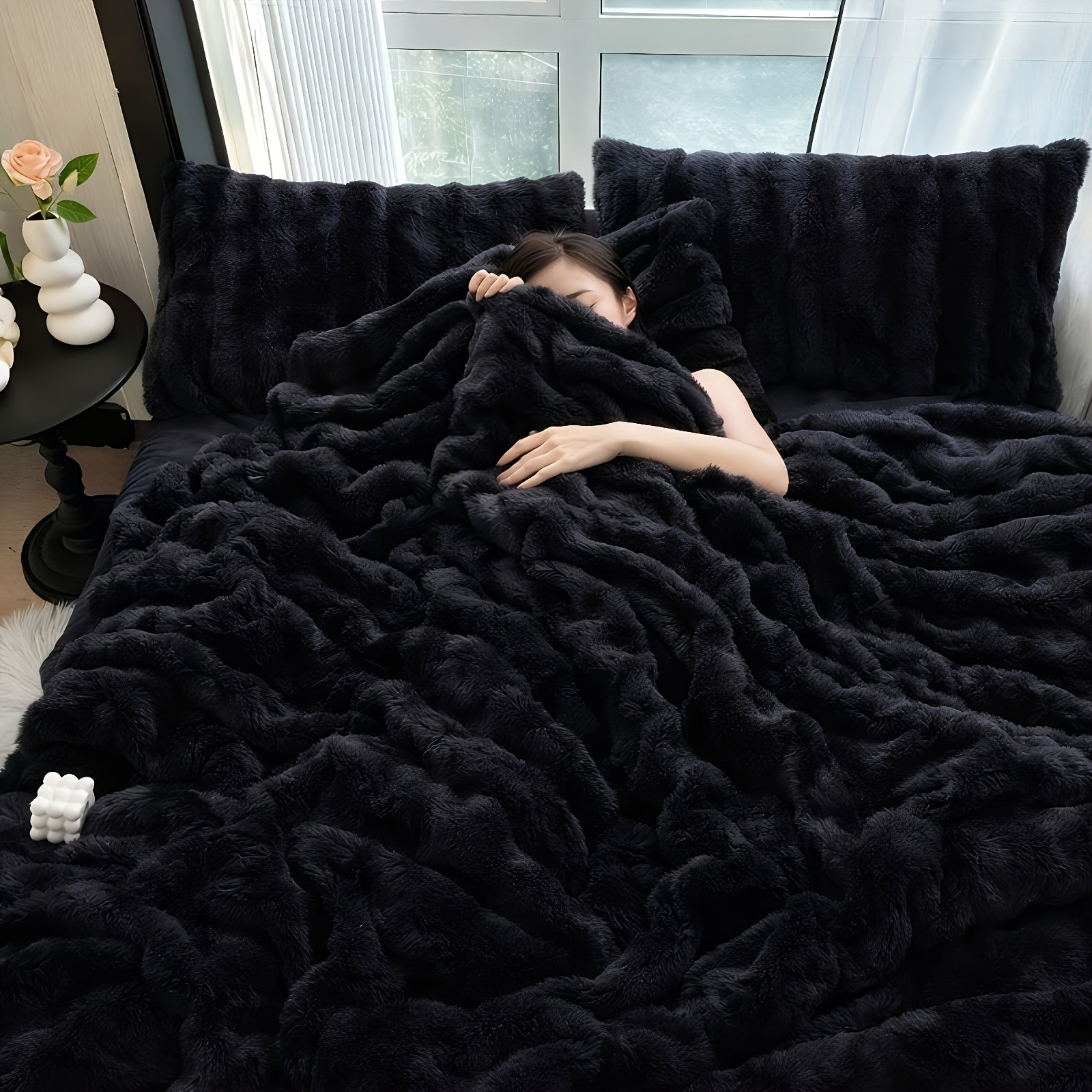 Übergroße Decke, Batikblau für Wohnzimmer und Zuhause – Detailansicht 9