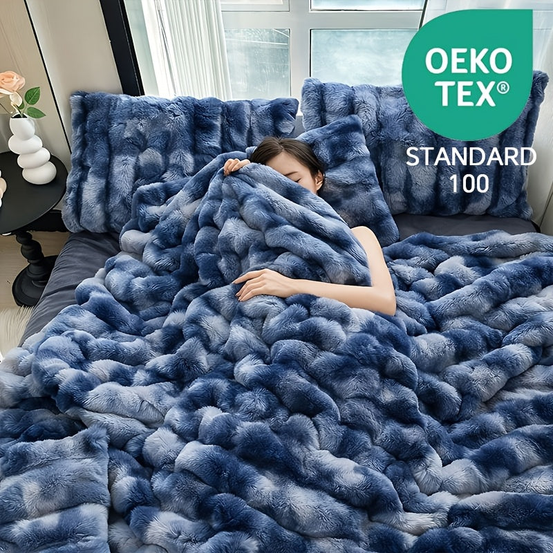 Übergroße Decke, Batikblau für Wohnzimmer und Zuhause – Detailansicht 10