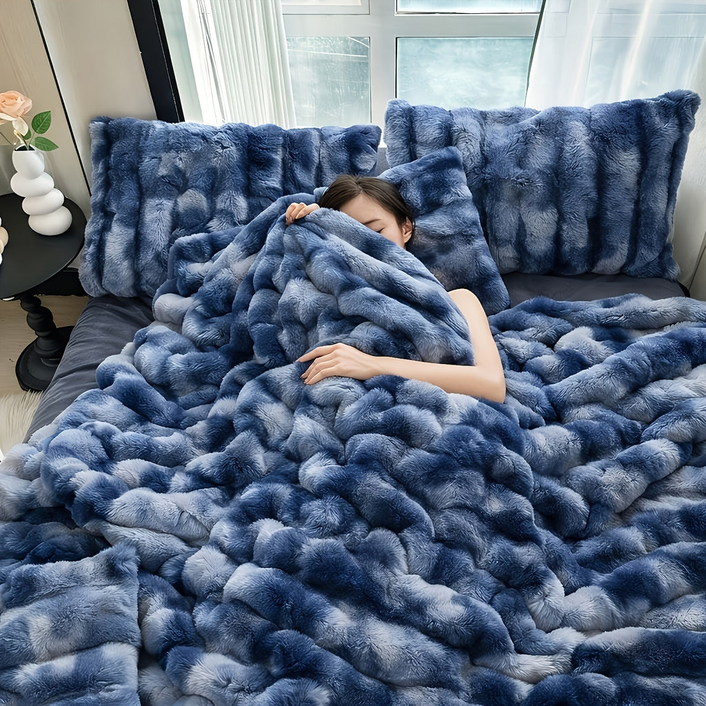 Übergroße Decke, Batikblau für Wohnzimmer und Zuhause – Detailansicht 11