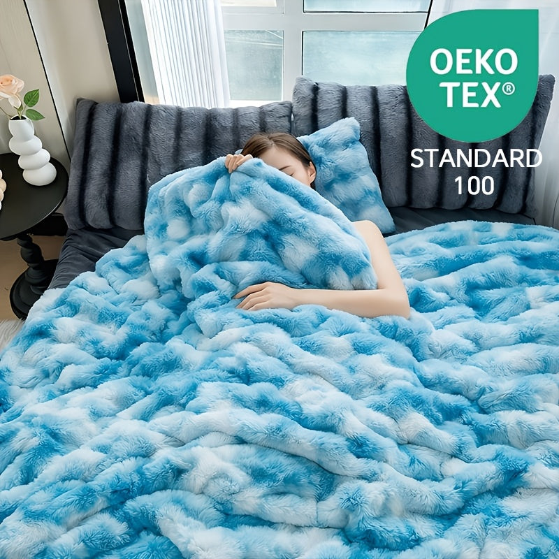 Übergroße Decke, Batikblau für Wohnzimmer und Zuhause – Detailansicht 16