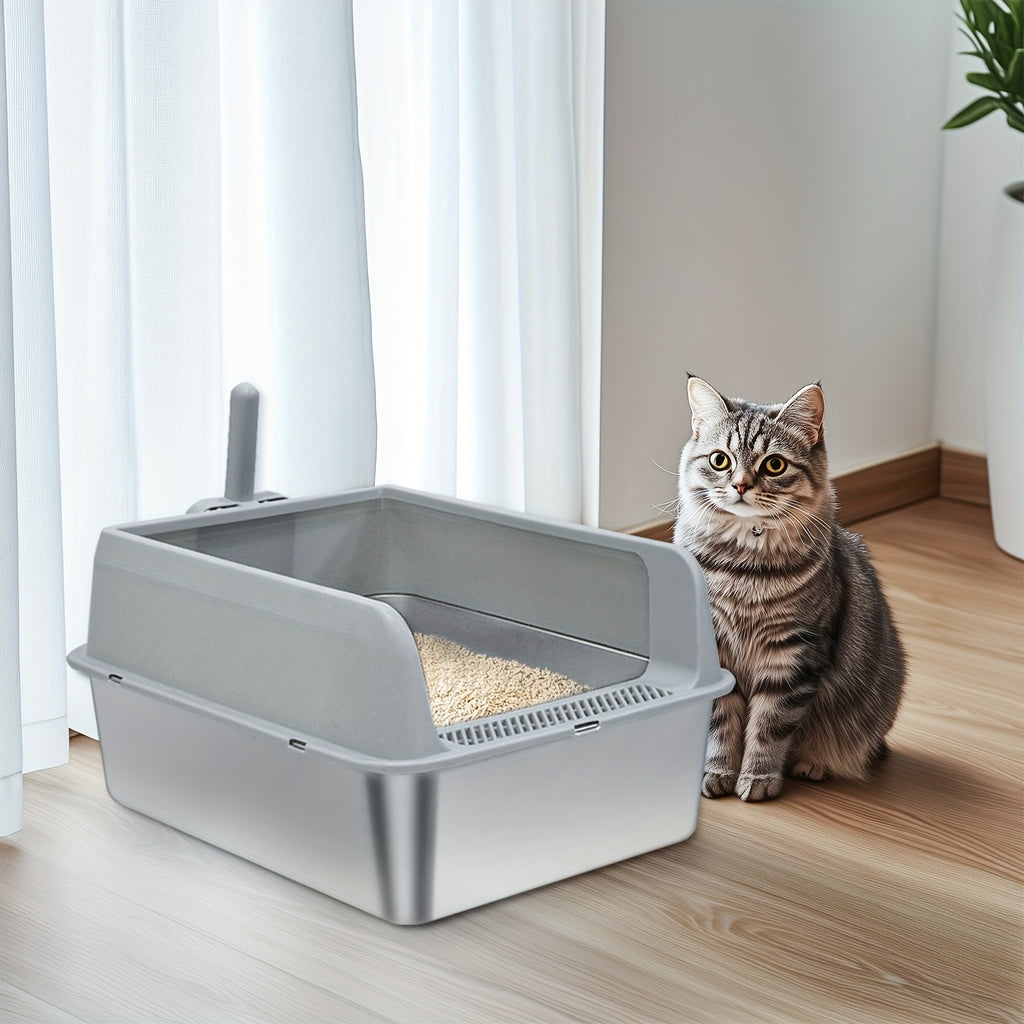 Übergroße Edelstahl-Katzenbox für Haustiere und Zuhause – Detailansicht 3