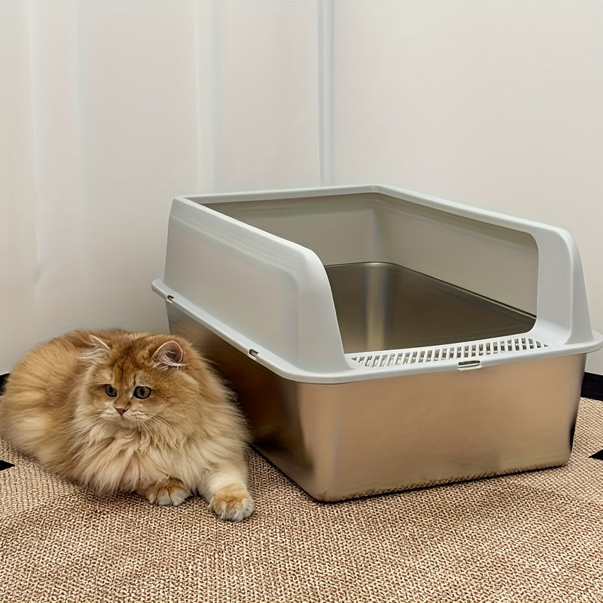Übergroße Edelstahl-Katzenbox für Haustiere und Zuhause – Detailansicht 5