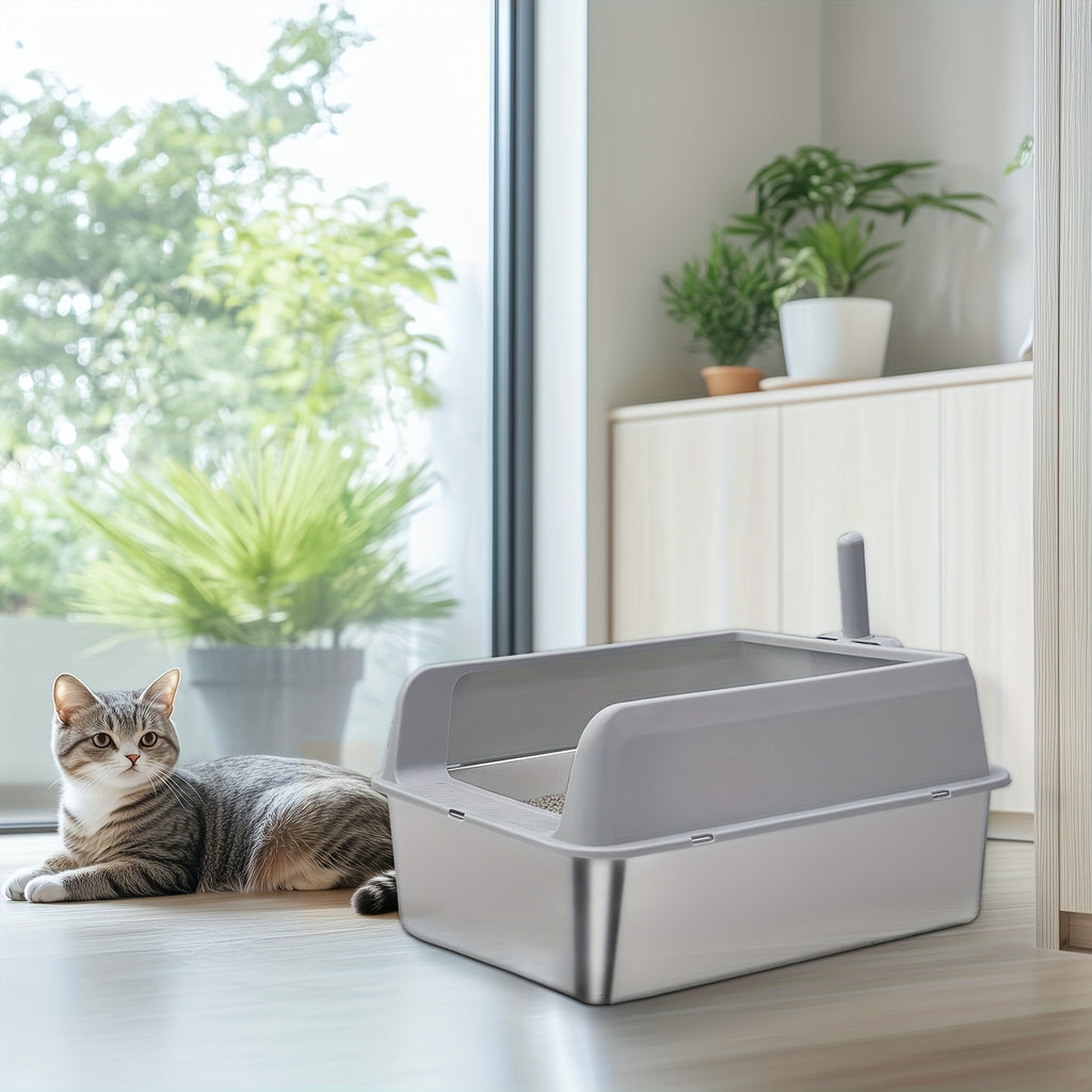 Übergroße Edelstahl-Katzenbox für Haustiere und Zuhause – Detailansicht 11