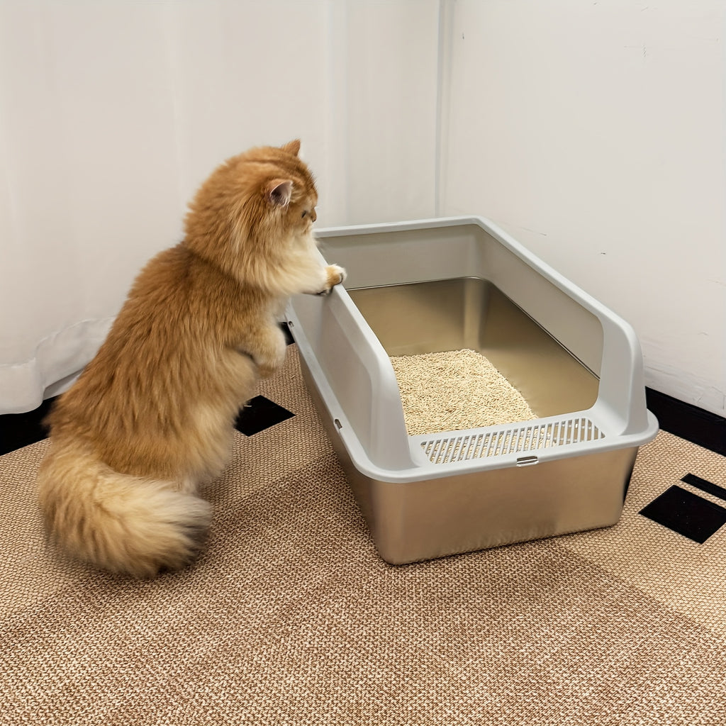Übergroße Edelstahl-Katzenbox für Haustiere und Zuhause – Detailansicht 12