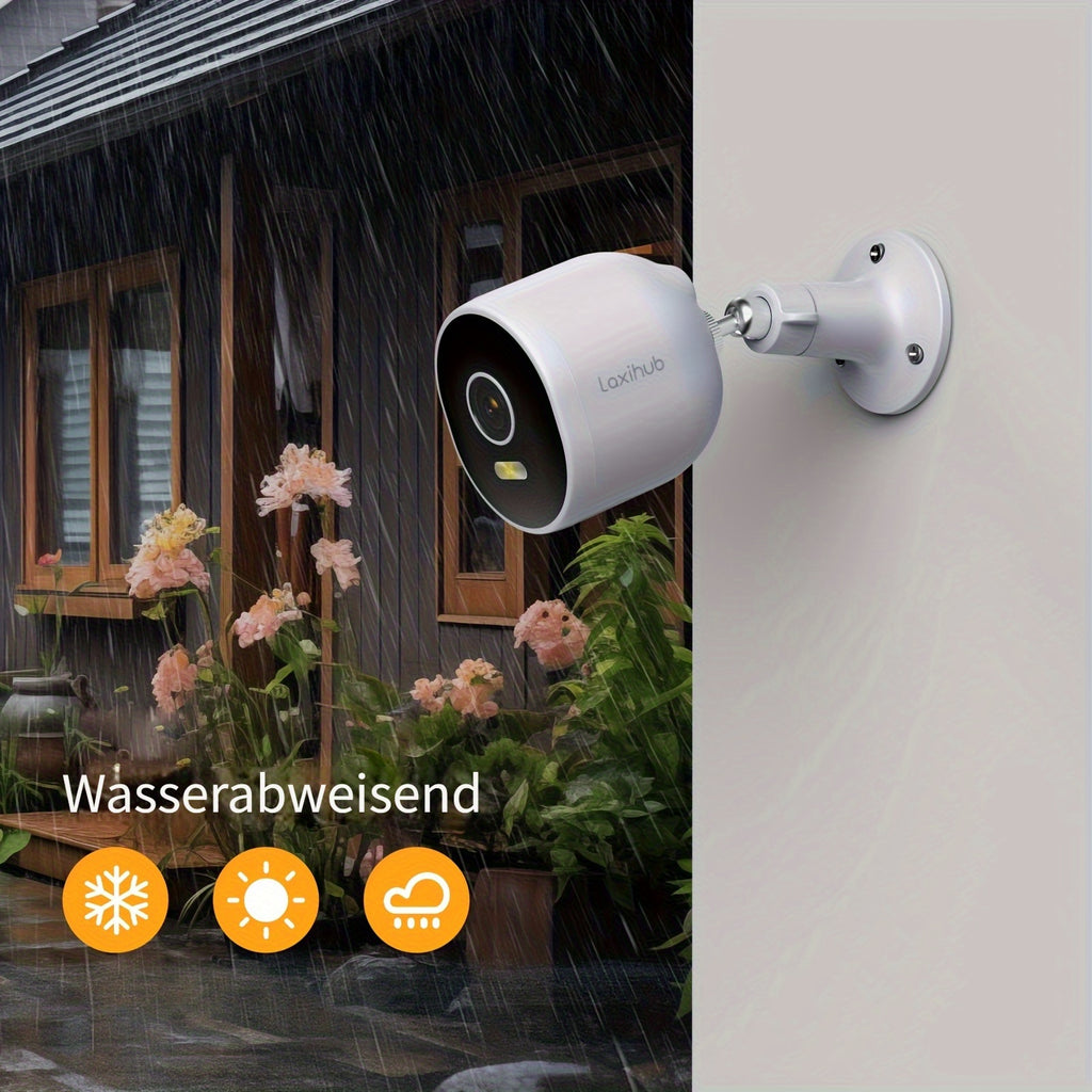 Überwachungskamera, 1/2/4 Stück Laxihub 3MP 1296P WLAN Outdoor für unterwegs und Haussicherheit – Detailansicht 3