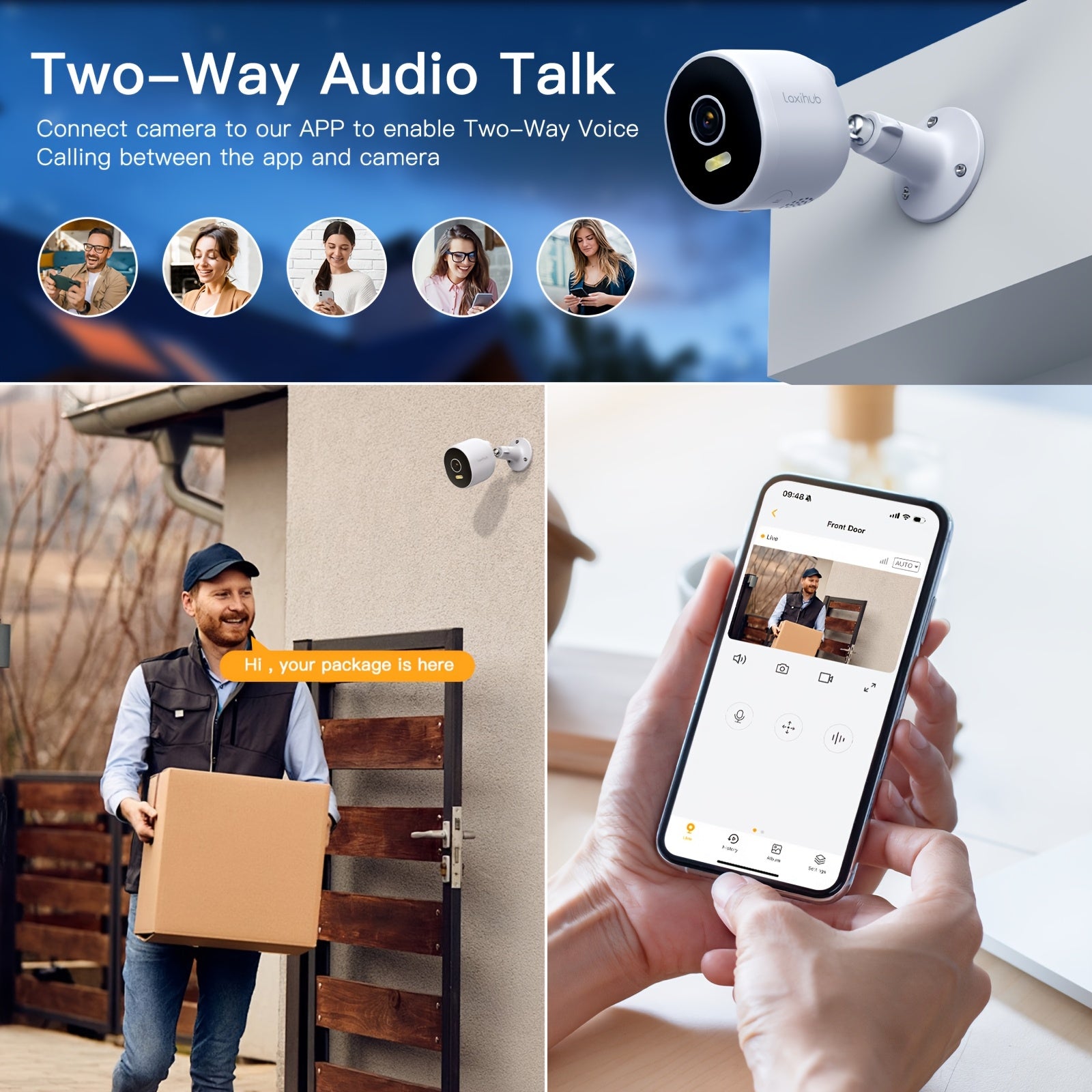 Überwachungskamera, 1/2/4 Stück Laxihub 3MP 1296P WLAN Outdoor für unterwegs und Haussicherheit – Detailansicht 10