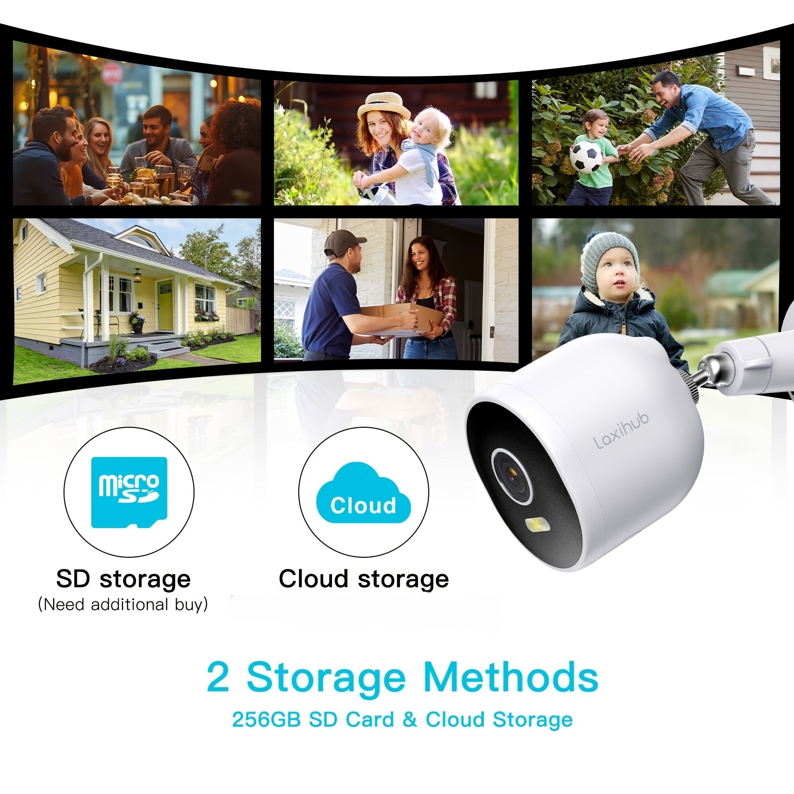 Überwachungskamera, 1/2/4 Stück Laxihub 3MP 1296P WLAN Outdoor für unterwegs und Haussicherheit – Detailansicht 11