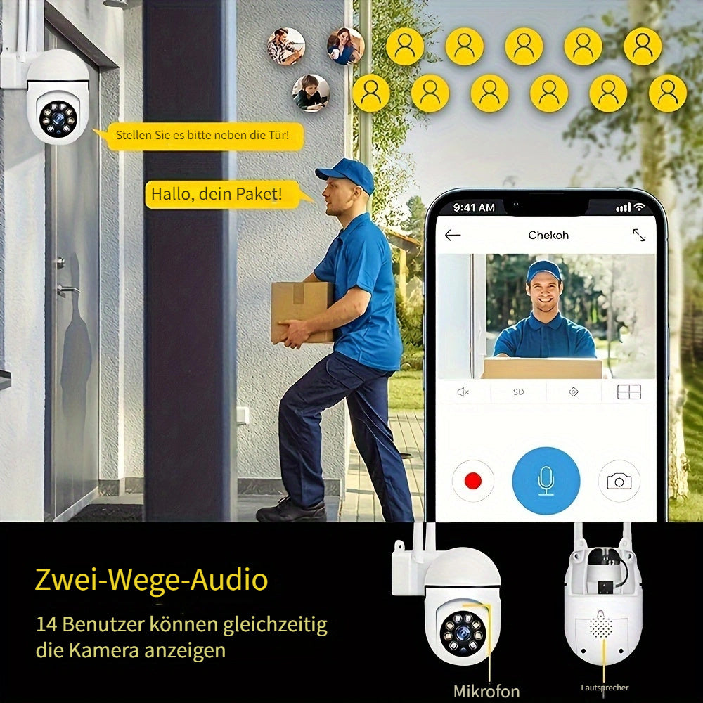 Überwachungskamera, 360° drehbar für Zuhause und unterwegs – Detailansicht 2