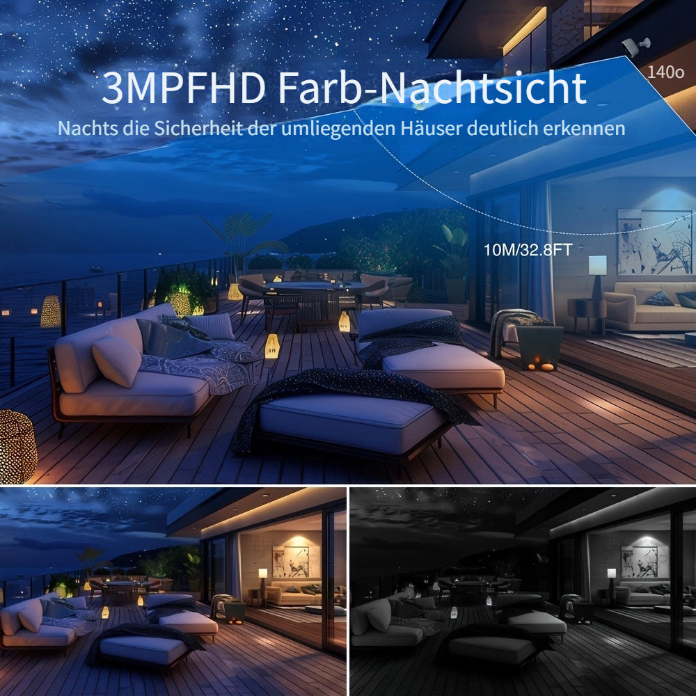 Überwachungskamera, 4 Stück LaxiHub FHD Drahtlose Sicherheitskamera für Zuhause und Haustiere – Detailansicht 2