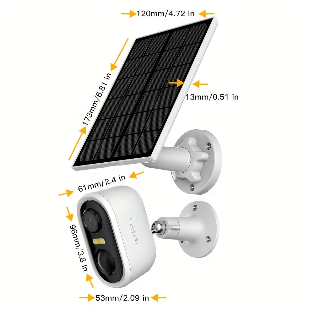 Überwachungskamera, 4 Stück LaxiHub Solarpanel-Sicherheitskamera für unterwegs – Detailansicht 3