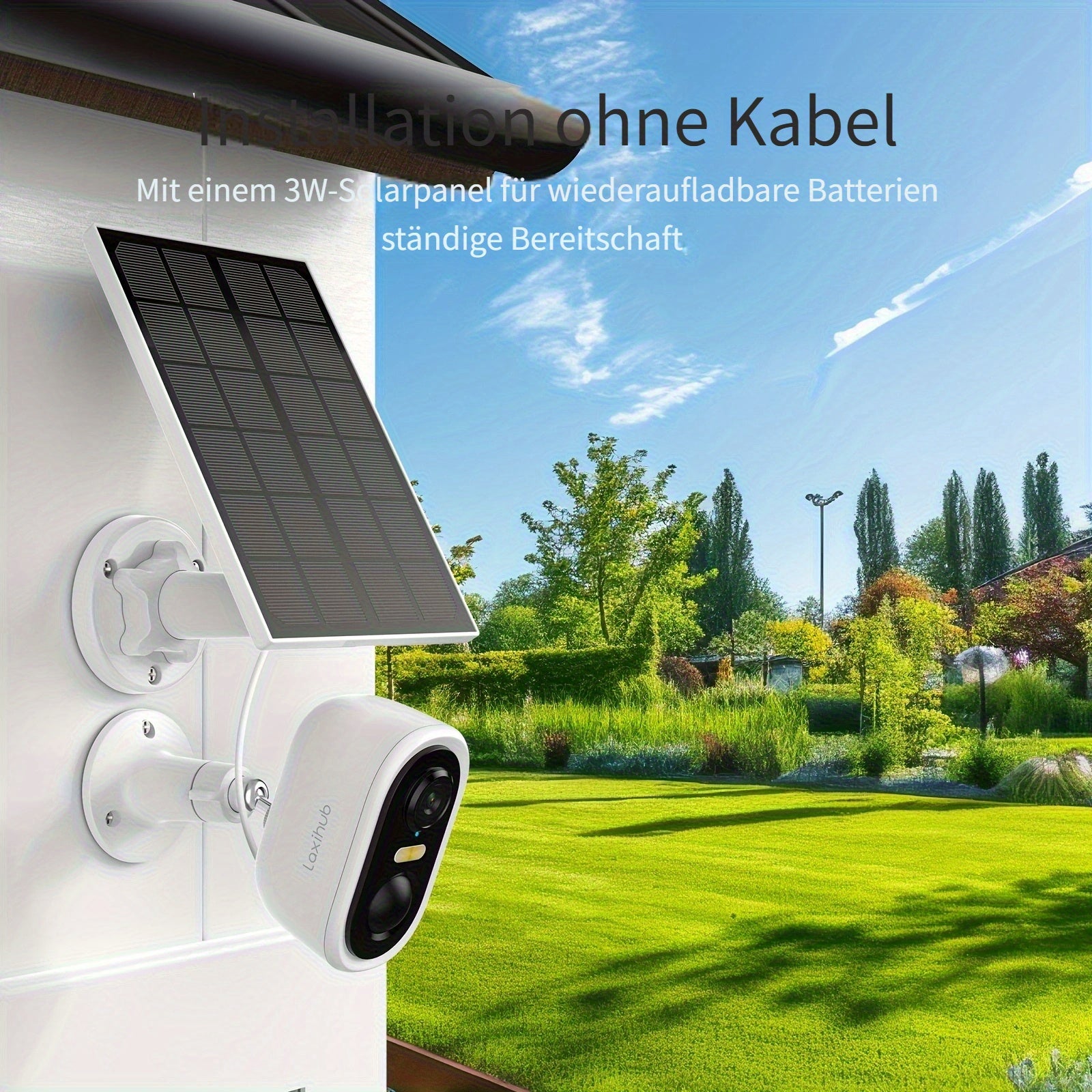 Überwachungskamera, 4 Stück LaxiHub Solarpanel-Sicherheitskamera für unterwegs – Detailansicht 6