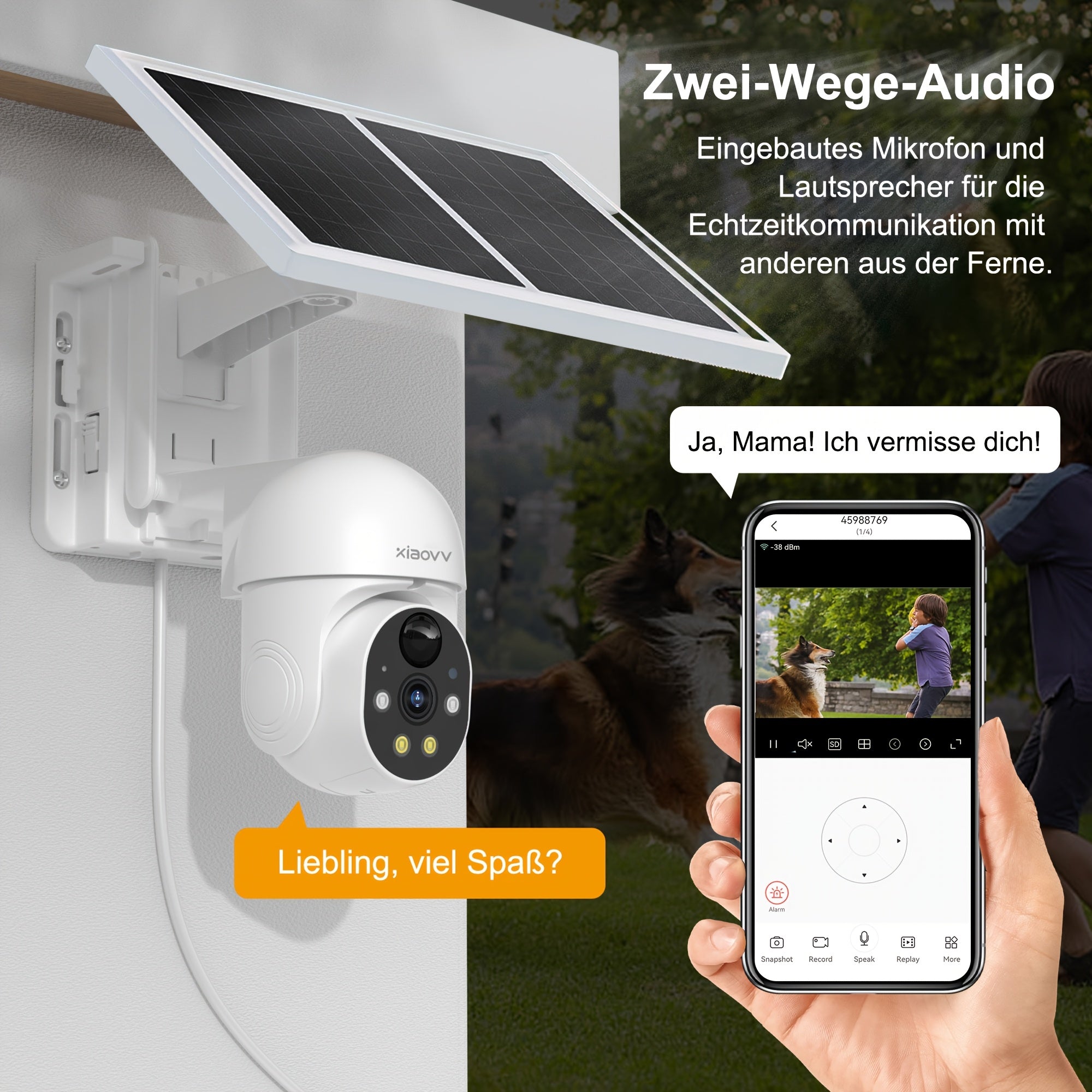 Überwachungskamera, drahtloses WiFi-Überwachungssystem mit 1080P für Zuhause – Hauptansicht