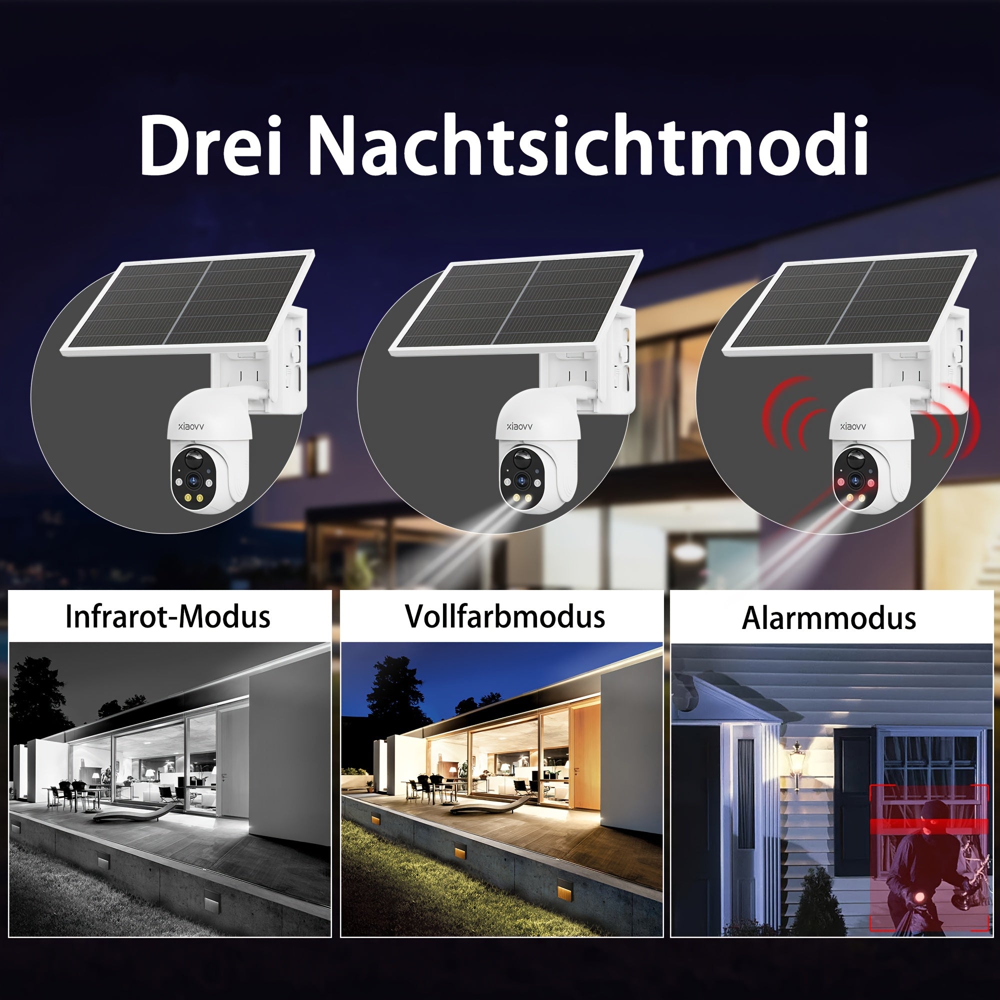 Überwachungskamera, drahtloses WiFi-Überwachungssystem mit 1080P für Zuhause – Detailansicht 2