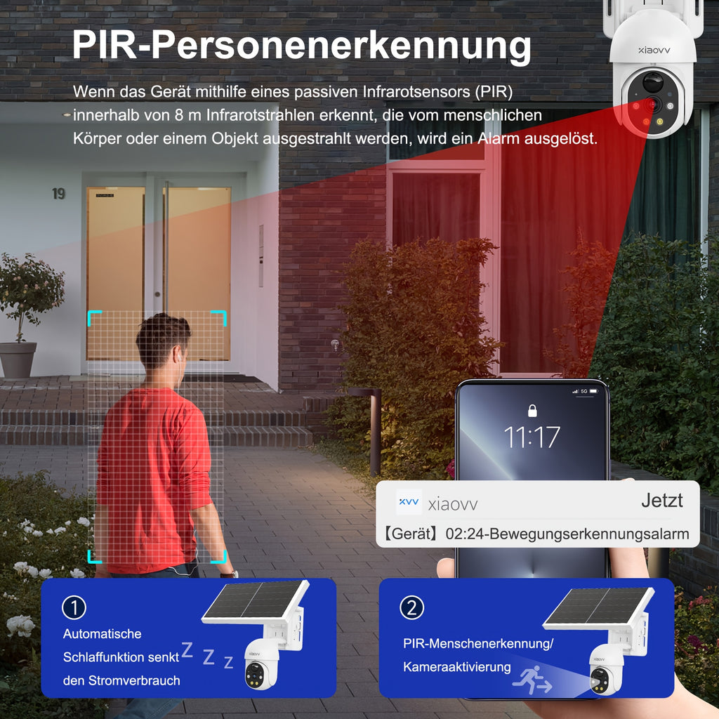 Überwachungskamera, XIAOVV P6 Outdoor-Sicherheitskamera mit 1080P HD für unterwegs und Zuhause – Hauptansicht