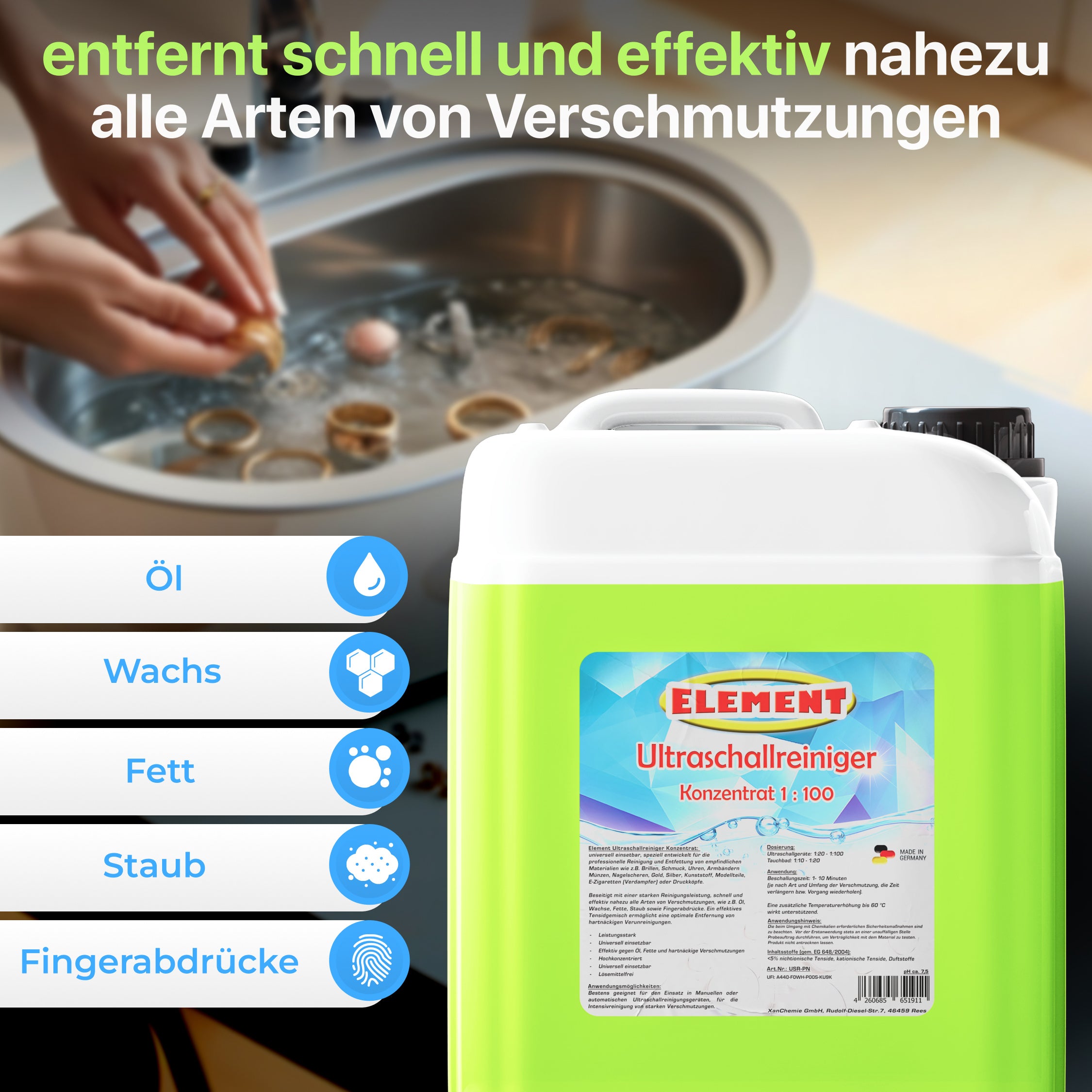 Ultraschallreiniger I Konzentrat, 2,5 Liter für Badezimmer und Haushalt – Detailansicht 4