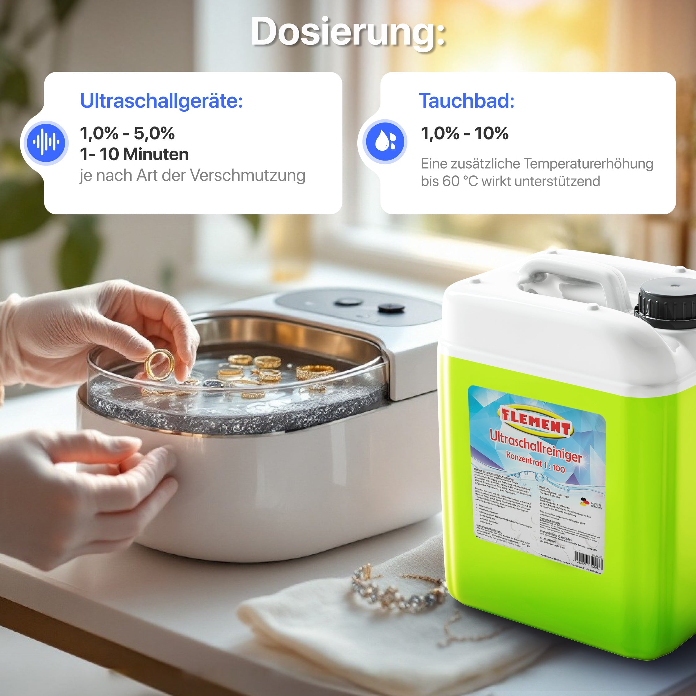 Ultraschallreiniger I Konzentrat, 2,5 Liter für Badezimmer und Haushalt – Detailansicht 8