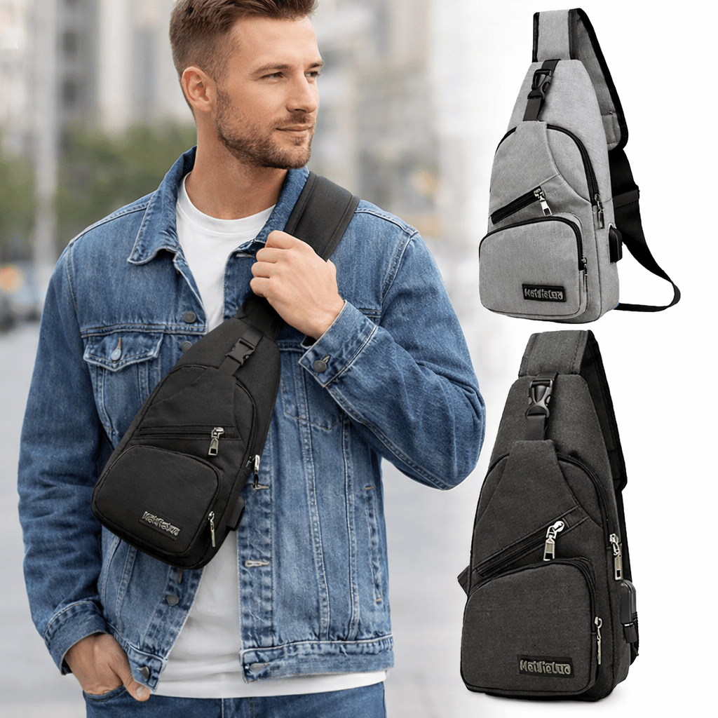Umhängetasche Crossbody Brusttasche Schultertasche, Schwarz für Alltag und Zuhause – Hauptansicht