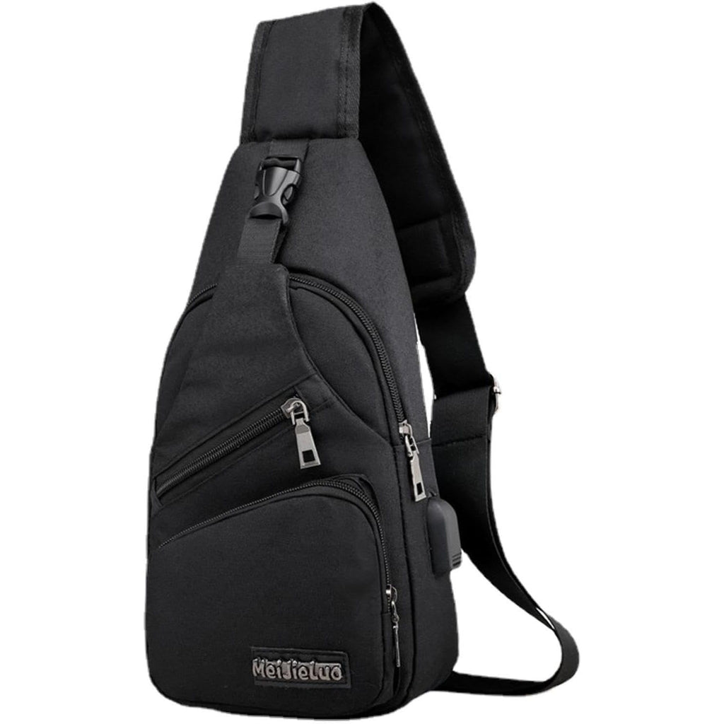 Umhängetasche Crossbody Brusttasche Schultertasche, Schwarz für Alltag und Zuhause – Detailansicht 3