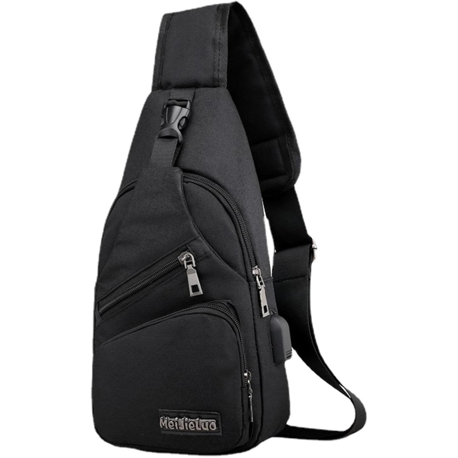 Umhängetasche Crossbody Brusttasche Schultertasche, Schwarz für Alltag und Zuhause – Detailansicht 3