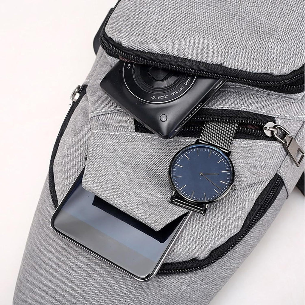Umhängetasche Crossbody Brusttasche Schultertasche, Schwarz für Alltag und Zuhause – Detailansicht 9