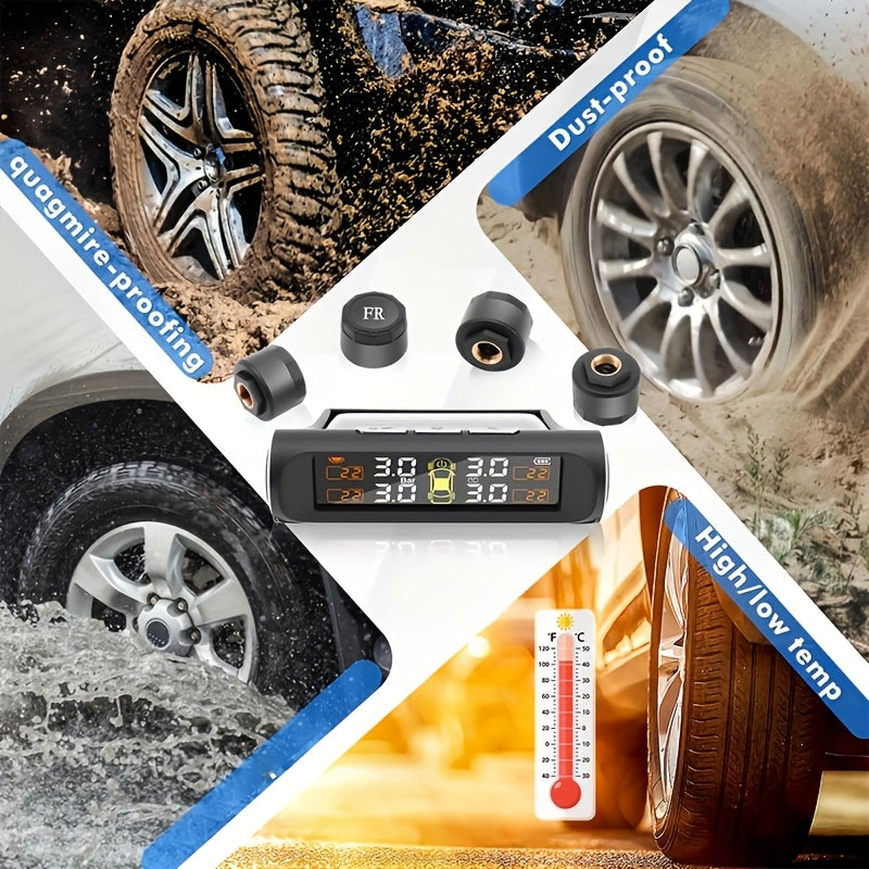 Universal Auto TPMS Reifendruckkontrollsystem, Schwarz für Fahrzeug und unterwegs – Detailansicht 4