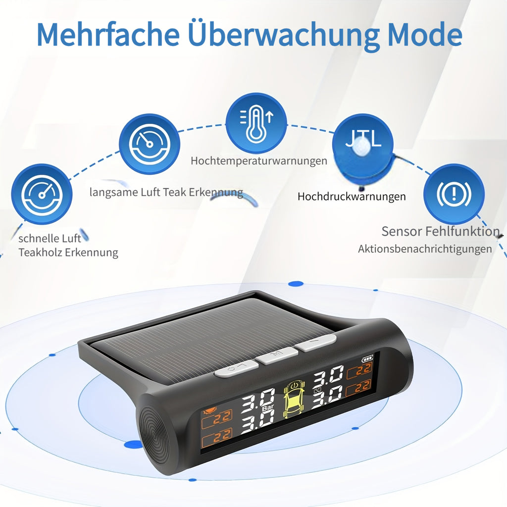 Universal Auto TPMS Reifendruckkontrollsystem, Schwarz für Fahrzeug und unterwegs – Detailansicht 8