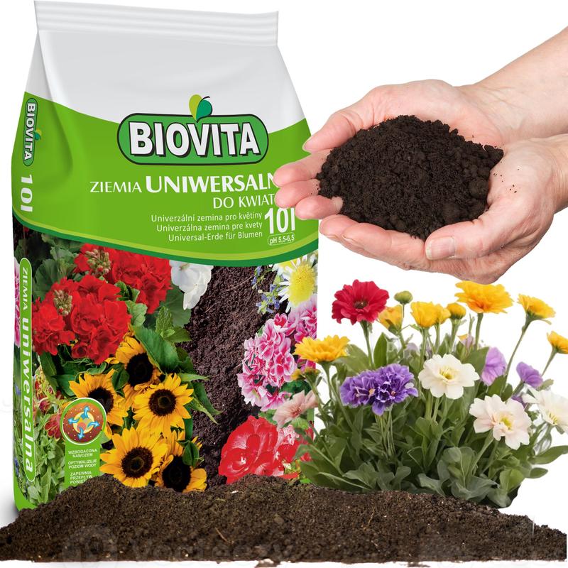 Universal Erdreich, vielfarbig für grüne Pflanzen Biovita und Garten – Hauptansicht