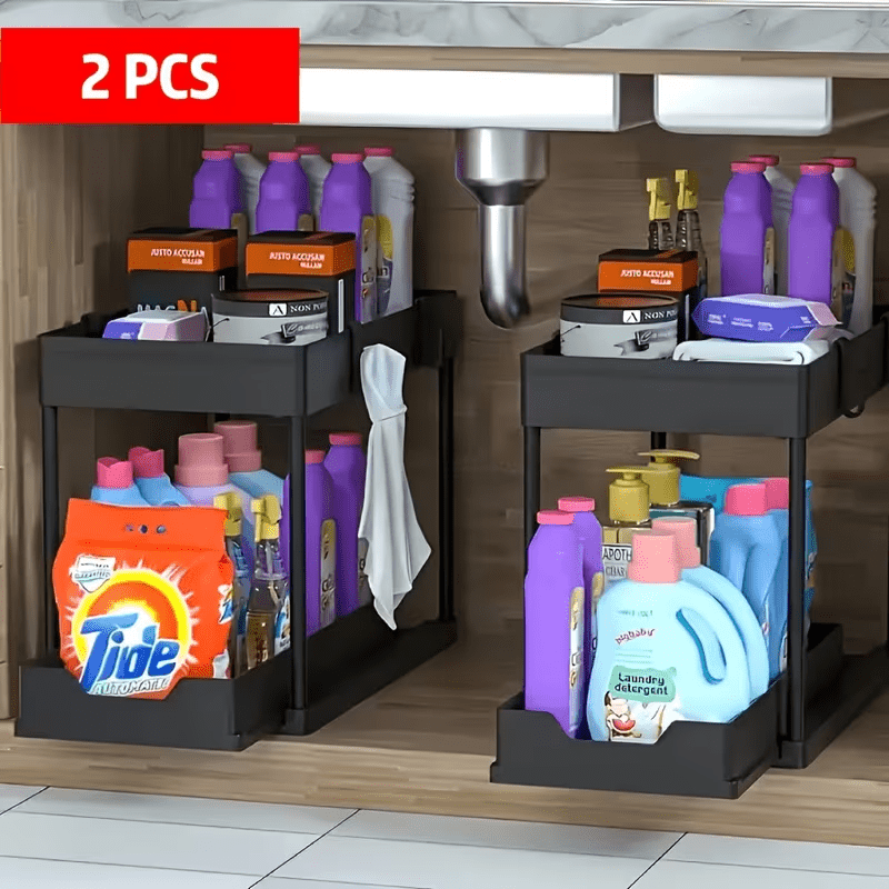 Unterschrank-Organizer und Aufbewahrung, 2er-Pack für Küche und Essbereich – Hauptansicht