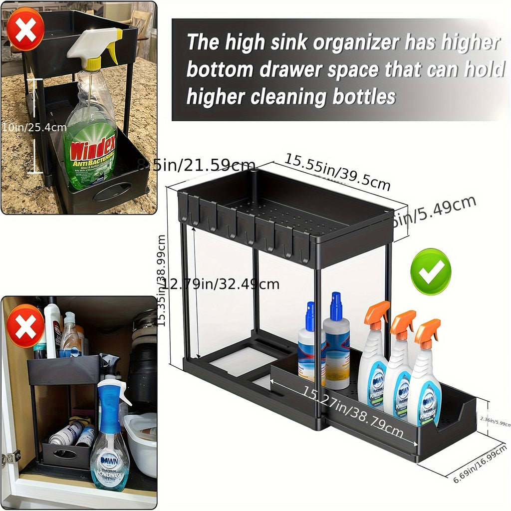 Unterschrank-Organizer und Aufbewahrung, 2er-Pack für Küche und Essbereich – Detailansicht 4