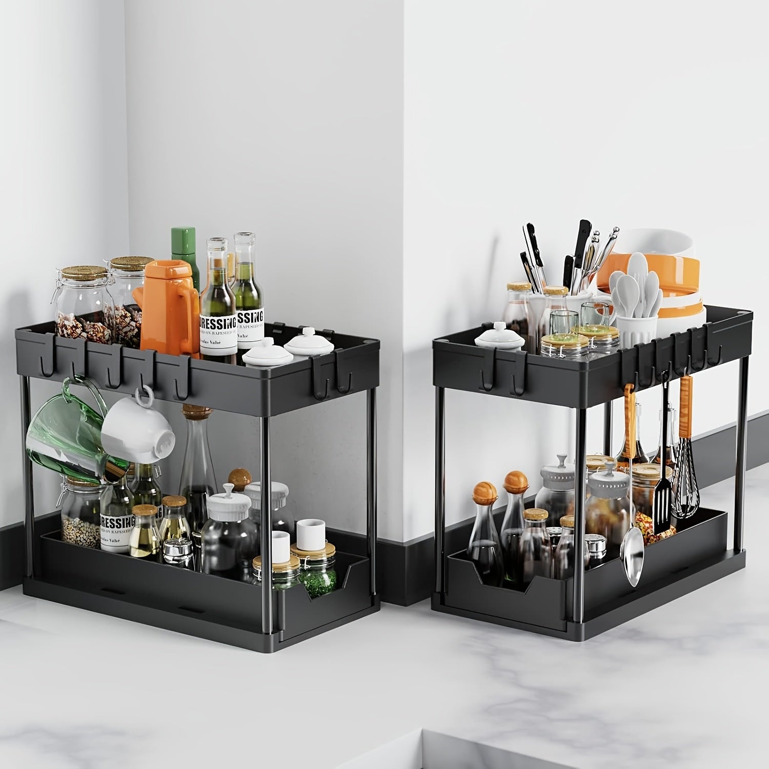Unterschrank-Organizer und Aufbewahrung, 2er-Pack für Küche und Essbereich – Detailansicht 7