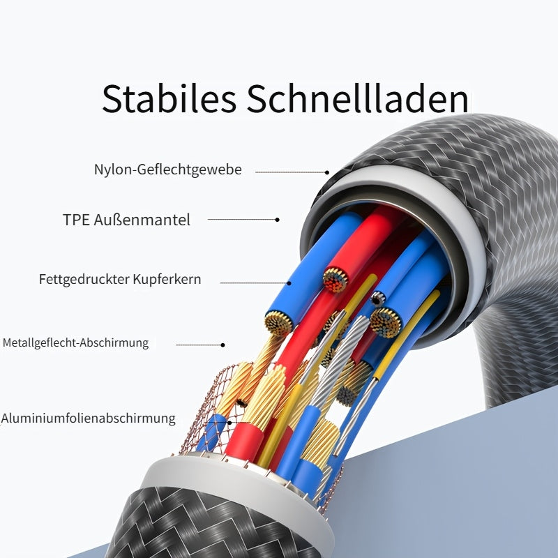 USB-C-Schnellladekabel, 201,17 cm für iPhone 17 16 15 und for Samsung – Detailansicht 10