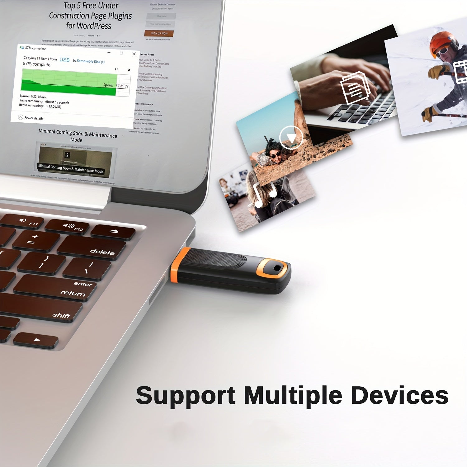 USB-C-Speicherstick, LED-Beleuchtung für PC Laptop Sicherungsspeicher Daten und Alltag – Detailansicht 6