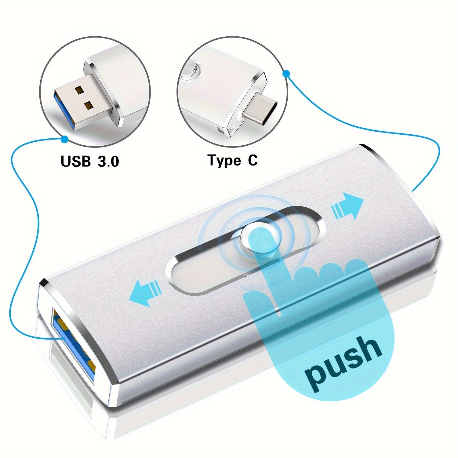 USB-C-Speicherstick, Silbrig für Alltag und Zuhause – Detailansicht 4