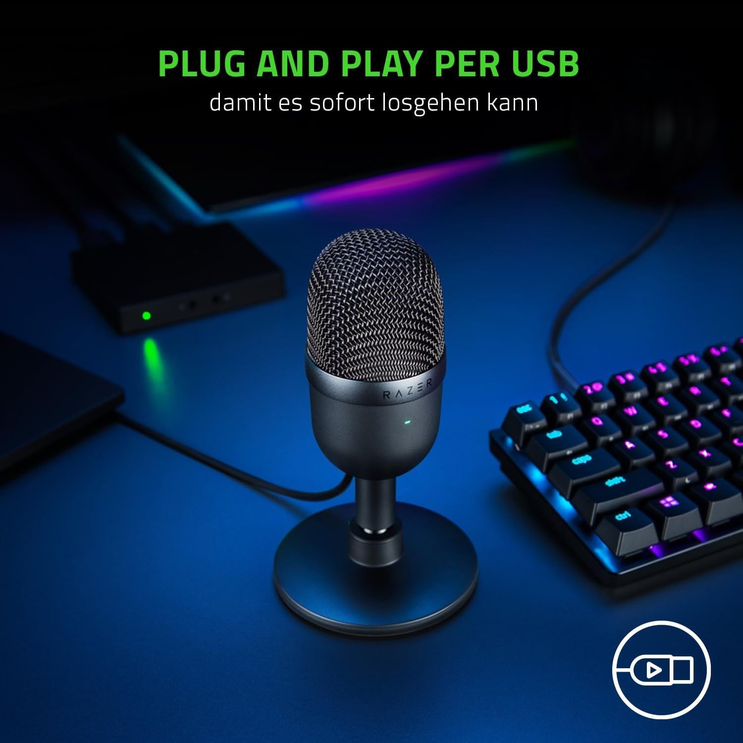 USB-Mikrofon, Schwarz für Zuhause – Detailansicht 9