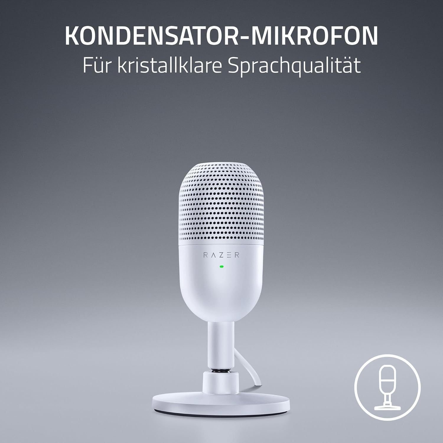 USB-Mikrofon, Weiß für Zuhause und unterwegs – Detailansicht 7