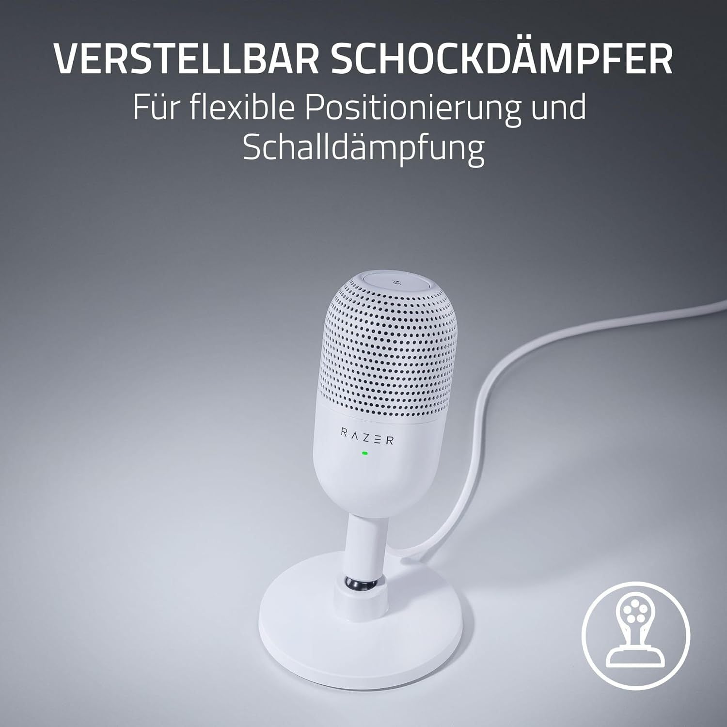 USB-Mikrofon, Weiß für Zuhause und unterwegs – Detailansicht 12