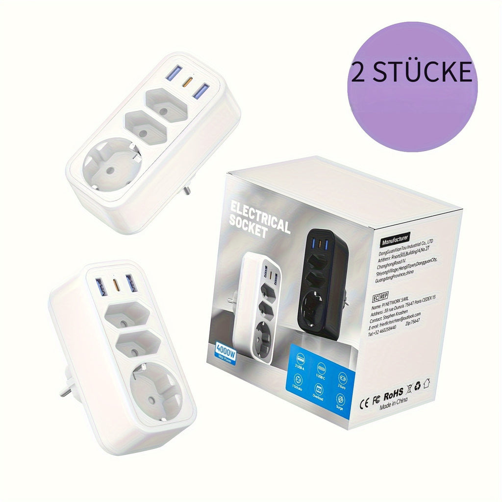 USB-Steckdose, 2 Weiße Packungen für Camping – Detailansicht 2