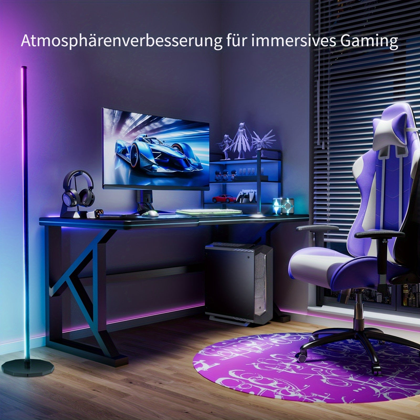 Ustellar Eck-Stehlampe, LED-Beleuchtung für Schlafzimmer und Bett – Detailansicht 8