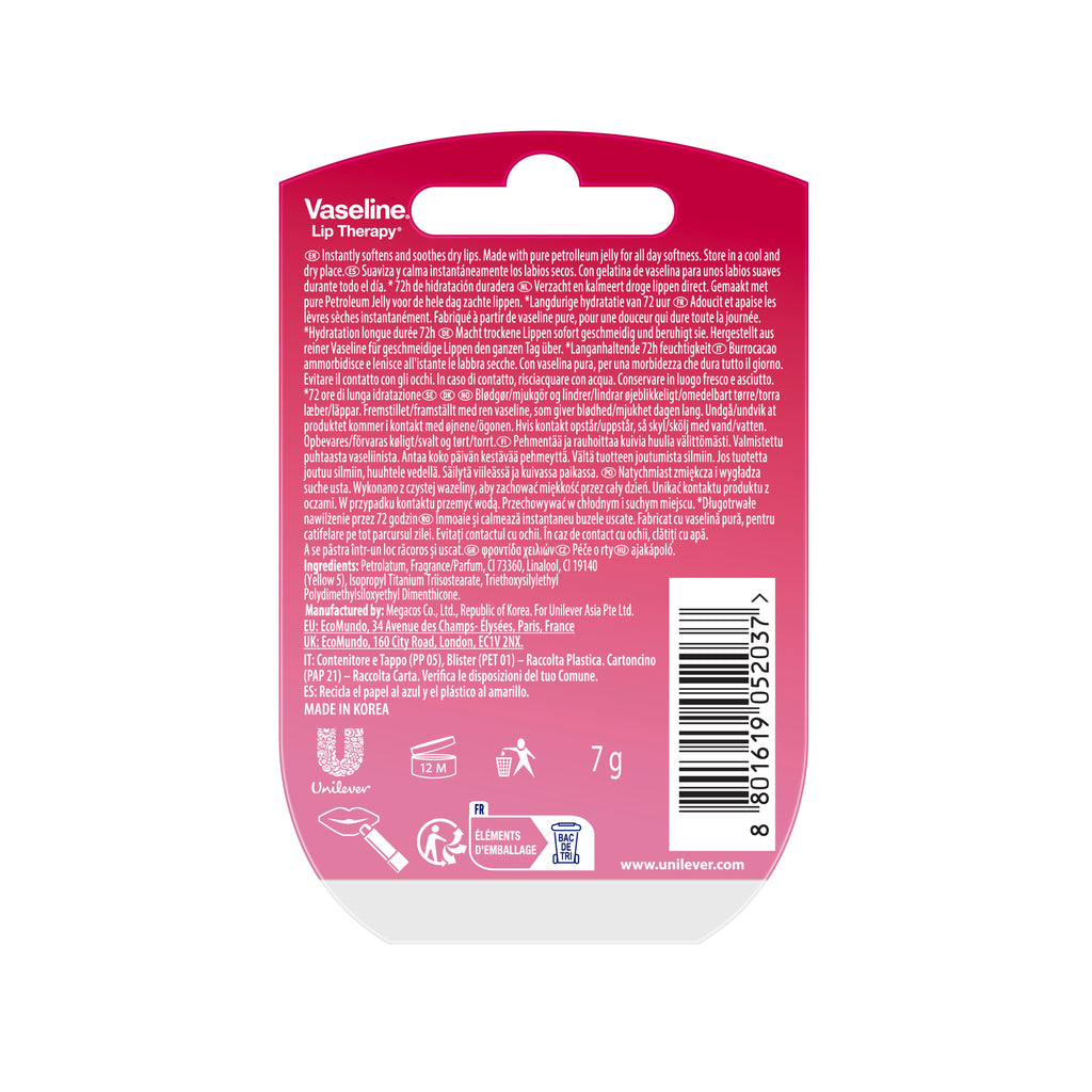 Vaseline Lip Therapy, Feuchtigkeitsspendender Lippenbalsam 6er Set| Rosy für Pflege zu Hause – Detailansicht 4