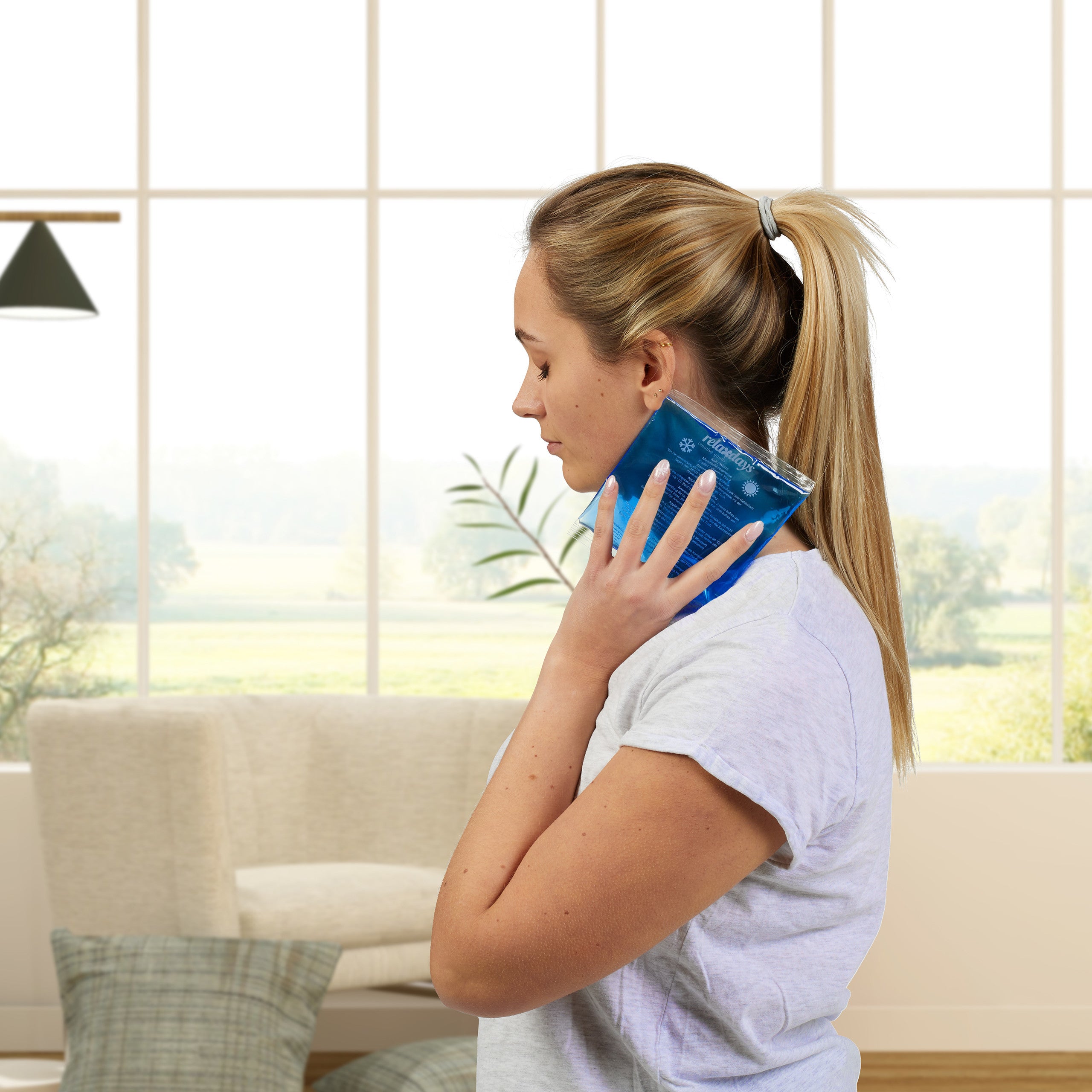 Verdunstungskühler, 4-tlg. Kühlpad Set in Blau für Zuhause – Detailansicht 2
