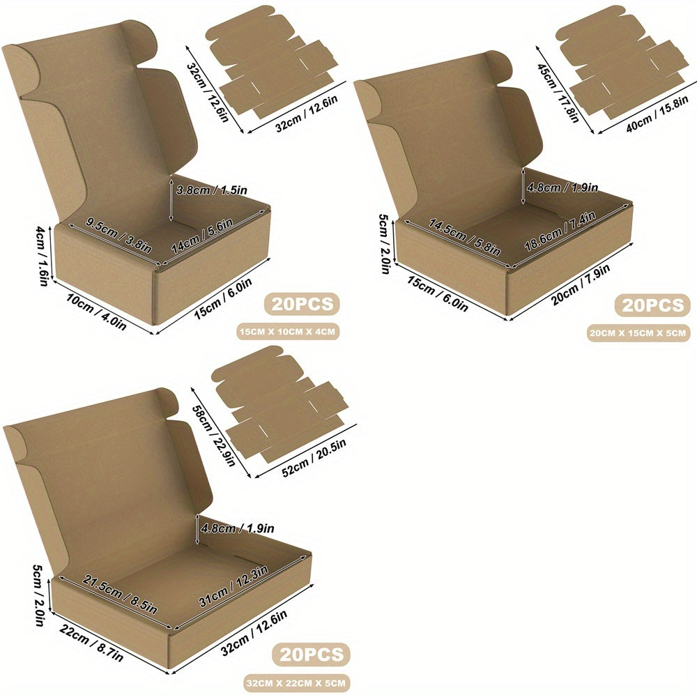 Verpackungsboxen, 20 Stück für Warenversand und Alltag – Detailansicht 4