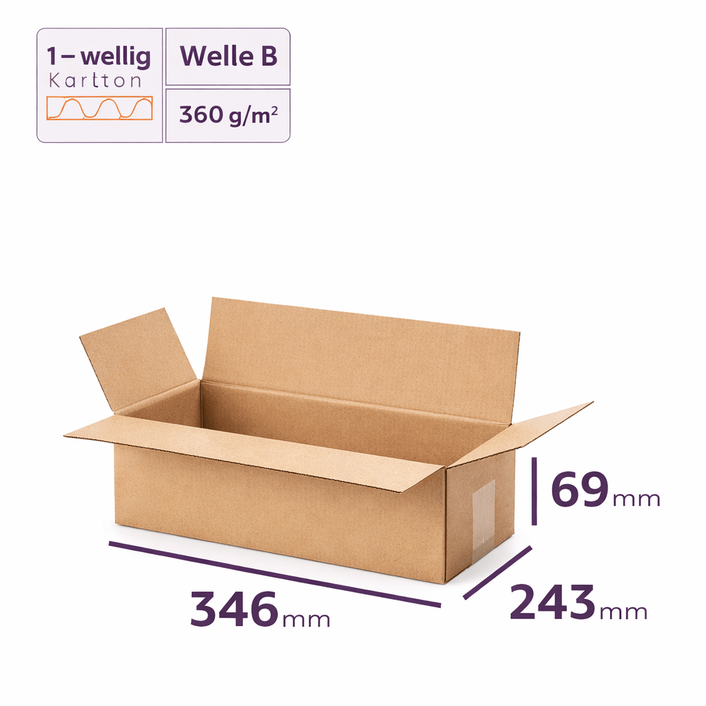 Versand-Verpackungs-Karton Faltkarton/ Braune für DHL S und Braune Wellpappe-Postkartons – Detailansicht 4