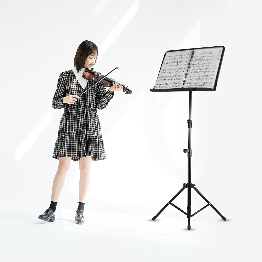 Verstellbarer und abnehmbarer Universal-Notenständer, Schwarz- für Gitarren und Violinennoten – Hauptansicht
