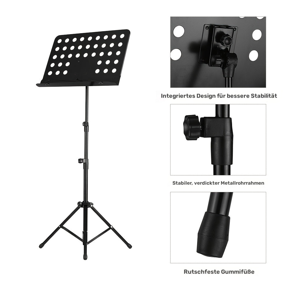 Verstellbarer und abnehmbarer Universal-Notenständer, Schwarz- für Gitarren und Violinennoten – Detailansicht 5